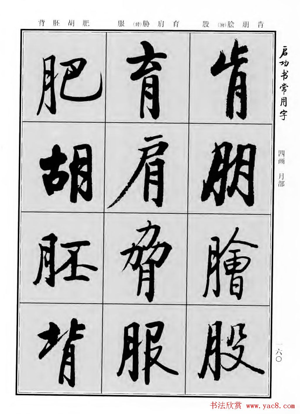 行楷600个常用字图片(行楷书法字帖欣赏《启功书常用字》)